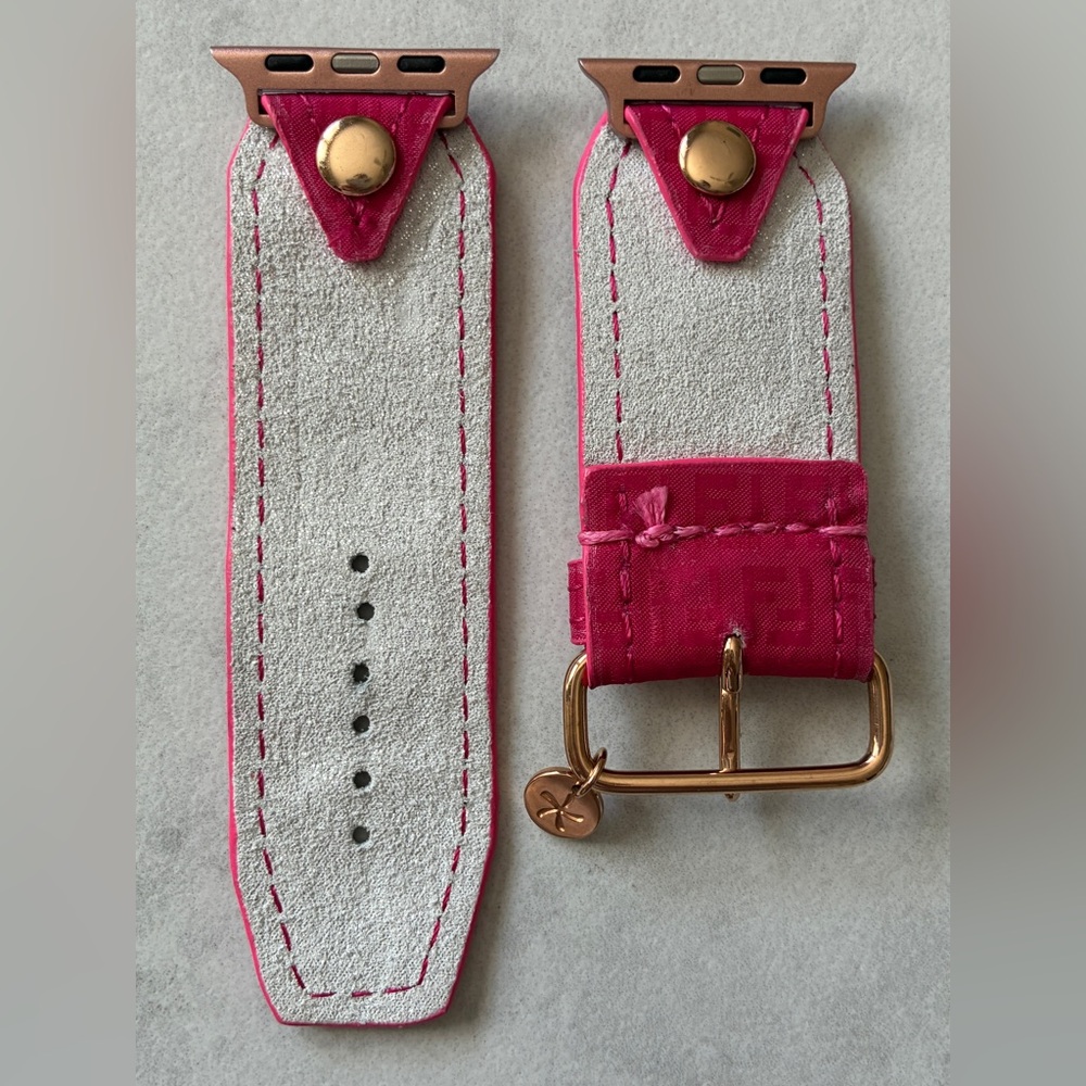 Spark*l Authentic Upcycled Fendi Apple Watch Band Sivella - Size 2, 38-41mm - Picture 3 of 5
